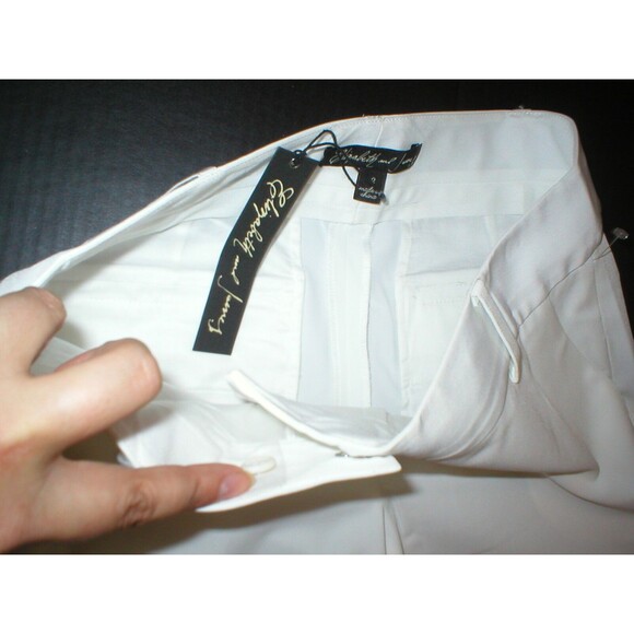 New Womens 6 Elizabeth and James Office Slacks Pants Tall White Trouser Designer - Picture 4 of 5